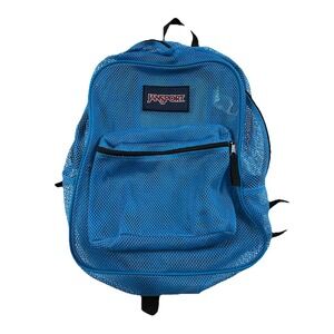 JanSport Mesh Pack Backpack - Blue‎ Crest School Bookbag College Grade Travel